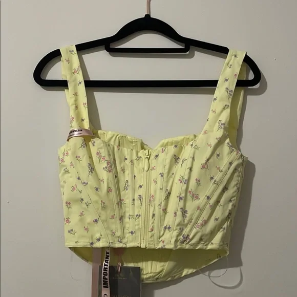 House of CB Square Neck Floral Corset Crop Top (NWT) - Picture 4 of 7